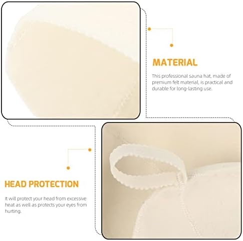 2Pcs Sauna Hat Wool Felt Hats Shower Cap Bathhouse for Women Men Russian Banya Sauna Hut Supply White