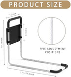 Bed Rails for Elderly Adults Safety, Bed Handle Bedside Assist, Adult Bed Rails for Seniors, Adjustable Bed Bar with Storage Pocket & Fixing Strap, Bed Cane Fits Twin, Queen, Full, King Bed