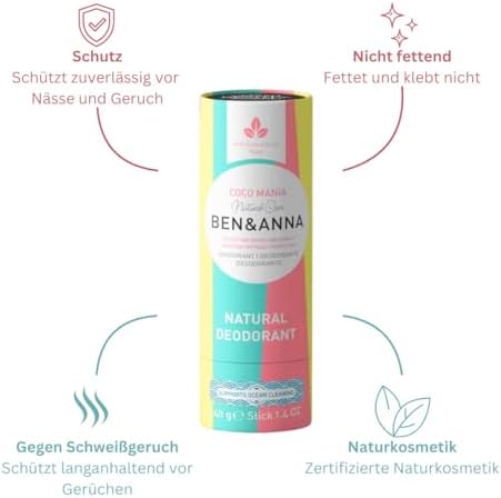 Ben & Anna Soda Deodorant Paper Tube - Coco Mania 1.41 oz