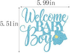Welcome Baby Boy Cake Topper - Baby Shower-Newborn Gender Reveal Party Decorations (Blue Flash)