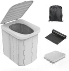 Portable Camping Toilet for Adults XL Portable Folding Toilet with Lid,Travel Portable Potty for Adults,Porta Potty Car Toilet, Grey