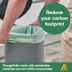 Compostic Home Compostable Trash Bags, 2.99 Gallon Small Kitchen Rubbish Bags, Extra Strong & Quickly Breaks Down, 100 Count