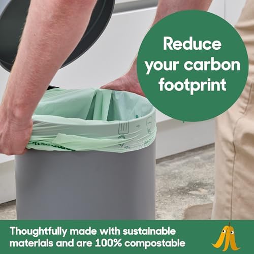 Compostic Home Compostable Trash Bags, 2.99 Gallon Small Kitchen Rubbish Bags, Extra Strong & Quickly Breaks Down, 100 Count