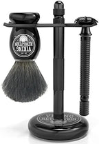 Viking Revolution Black Safety Razor Stand - Razor Holder and Shaving Brush Stand to Prolong the Life of Your Razor - Weighted Bottom for Extra Stability