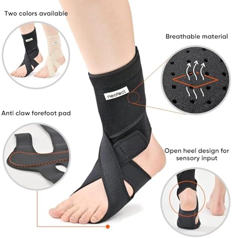 NEOFECT Drop Foot Brace - Adjustable AFO Ankle Brace for Walking & Stroke Recovery, Breathable Material for Ankle and Foot Support, Comfortable Design (Medium/Left)