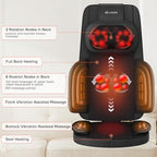 Back Massager for Pain Relief Deep Tissue with Heat, Shiatsu Neck and Back Massager, 8D Kneading Massage Chair Pad for Home Office, Gifts for Men Women