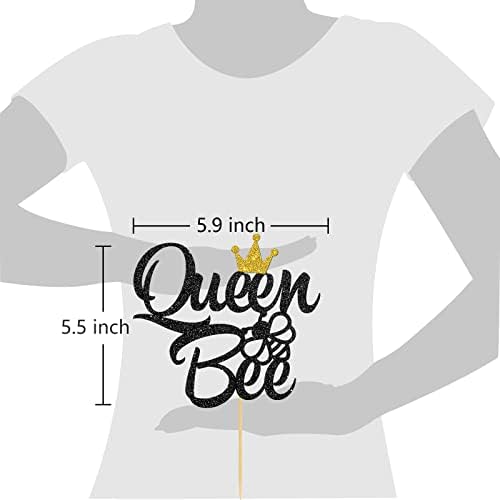 Queen Bee Cake Topper, Baby Shower Party Decoration Supplies, for Girls Women Bumbee Birthday Cake Decoration, Happy Bee day Birthday Party Supplies