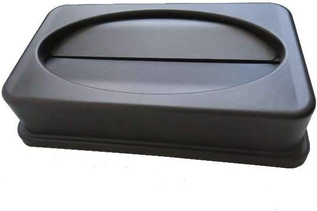 Restaurantware LID ONLY: RW Clean 1 Swing Top Trash Bin Lid Fits 23 Gallon Trash Can - Two Flaps Black Plastic Lid For Waste Basket Heavy-Duty Trash Can Sold Separately