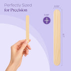150 Wooden Wax Stick – Applicator Sticks for Hair Removal – Disposable Popsicle & Craft Sticks – Professional Salon & Home Supplies – For Hot Wax, Hard Wax, Stripless & Brazilian Treatments