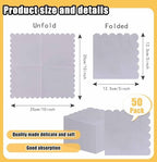 HEIPINIUYE 50 Pieces 2-ply Silver Paper Napkins Disposable Scalloped Cocktail Napkins Beverage Napkin for Wedding Birthday Christmas Party Paper Dinner Napkin