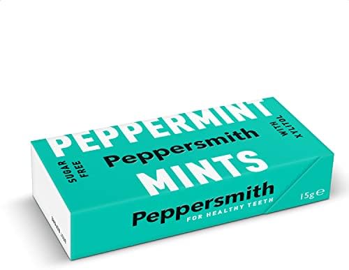 Peppersmith 100% Xylitol Mints, Fine English Peppermint, 25 Mints 15 g (Pack of 12, Total 300 Mints)