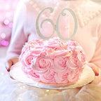 Ella Celebration 60 Cake Topper for 60th Birthday or Anniversary Gold Party Supplies & Decoration Ideas (Gold)