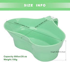Green Emesis Basin with Handle - Kidney Shape Bed Mouthwash Cup - Oral Care Toothbrush Cup, Portable Mouth Wash Spit Cup Vomit Bowls for Elderly Bedridden Patients, 880cc