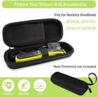 Hard Travel Carrying Case for Hybrid Electric Trimmer and Shaver, Portable Organizer Storage Bag for QP2520, QP2530, QP2620, QP2630- Black
