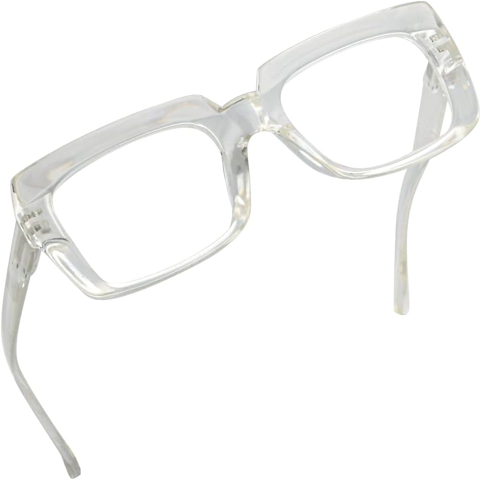 Eyekepper Stylish Reading Glasses Women - Oversized Square Readers Transparent +2.25