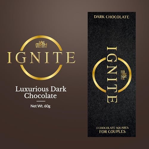 Ignite Dark Chocolate Bars – Premium 60% Cocoa Squares for Couples – Luxurious Dark Chocolate Crafted for Shared Moments, Special Occasions – Ideal for Sharing and Indulging Together – Pack of 1