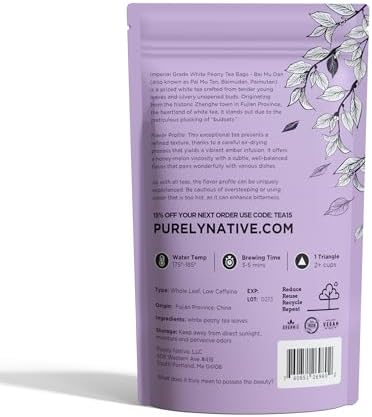 Imperial Grade White Peony Tea Bags - Bai Mu Dan (also known as Pai Mu Tan, Baimudan, Paimutan) - Chinese White Peony Tea
