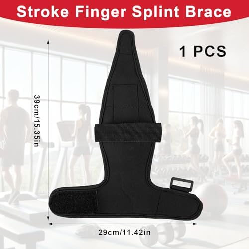Stroke Finger Splint Brace Ability, Finger Rehabilitation Auxiliary Training Gloves for Elderly Patients, Anti-Spasticity Hand Therapy Equipment for Fist Stroke Hemiplegia Hand Training, Red