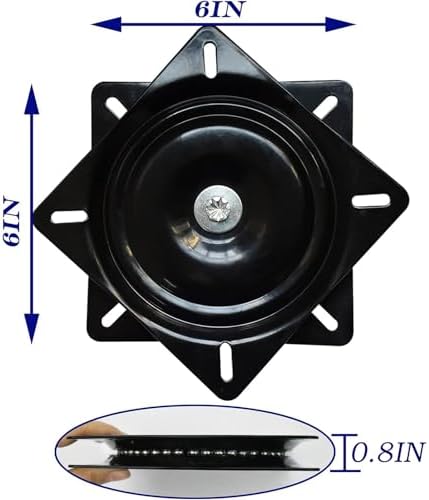 2Pack Heavy Duty Bar Stool Swivel Plate, 6Inch Chair Base With Solid Ring of Ball Bearings, 400lbs Capacity Replacement Seat Parts Lazy Susan Hardware for Barstools Recliner Chair Boat