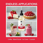 Dolce Flav Natural Raspberry Extract 2 oz – Kosher, Sugar-Free, Concentrated Tart Raspberry Flavoring for Baking, Beverages & Desserts, Includes Measured Dropper