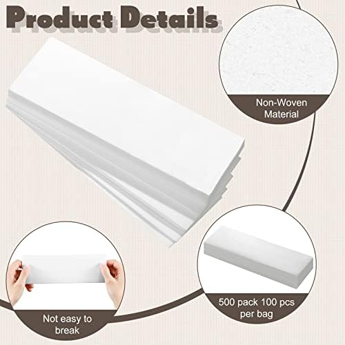 Leelosp 500 Pack Wax Strips for Hair Removal Non Woven Waxing Strips Body and Facial Soft Waxing Paper for Face Leg Chest Back and Bikini Effortless Hair Removal(Large, Medium, Small)