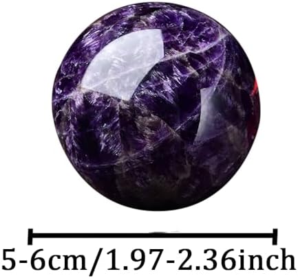 50-60mm Natural Amethyst Crystal Ball, Hand Polished Purple Quartz Sphere, Reiki Healing Decorative Sphere, Chakra Energy Stone Crafts, Feng Shui Home Desktop Ornament, Collectible Crystal Gift