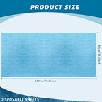 Tatuo 50 Pieces 31 x 70 Inches Disposable Bed Sheets Waterproof Bed Cover Massage Table Sheet Non-woven Fabric for Spa, Lash, Beauty Salon, Waxing, Hotels(Blue)