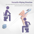 Toilet Aids for Wiping Bottom, 2-Pack - Long Reach Comfort Wipe with Replaceable Head & Strap - Bottom Buddy Wiping Aid for Elderly, Disabled & Post-Surgery