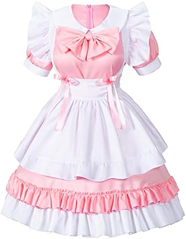 Women Sweet Kawaii Costume Dress Anime French Maid Cosplay Furry Cat Ear Gloves Socks Set