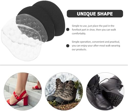 MAGICLULU 4 Pairs High Heel Metatarsal Pads Forefoot Shoe Inserts for Women Soft Massage Ball-of-Foot Cushions Anti-Friction Foot Accessories for Heel Comfort