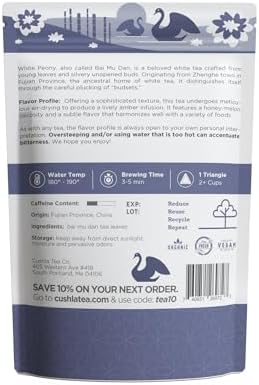 Imperial Grade White Peony Tea Bags - Bai Mu Dan (also known as Pai Mu Tan, Baimudan, Paimutan) - Fresh White Tea - Low Caffeine - High Antioxidants - 40 Count