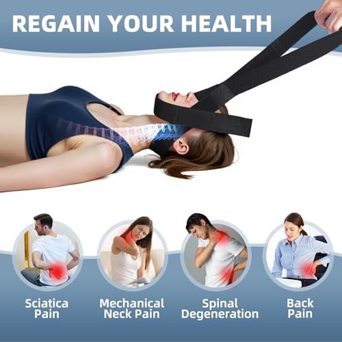Y Neck Strap Stretcher, Cervical Traction Device for Neck Pain Relief, Spine Chiropractic Decompression Traction Tool with Chin Strap.