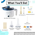 Ksedcon Wax Melting Pot for Candle Making, Electric Wax Melter with Pour Spout,Candle Making Supplies Includes Pouring Pot, Colors Dyes, Wicks, Thermometer