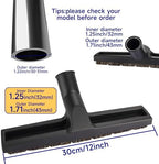 12" Universal Vacuum Floor Brush Attachment 360° Swivel Head Floor Brush Tool 1.71 inch Vacuum attachments Horse Hair Brush,Vacuum Hardwood Floor Attachment