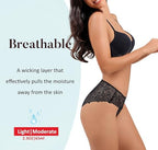 AIRCUTE Womens Soft Absorbent Underwear-Urinary Incontinence Bikini, Seamless Full Lace Panties for Bladder Leaks, 1 Pack