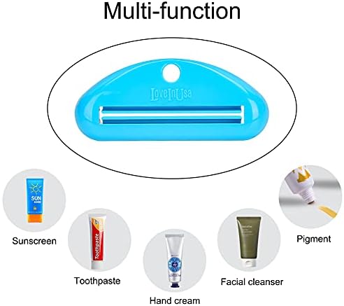 LoveInUsa Toothpaste Tube Squeezer Dispenser, Hanging Toothpaste Clips Holder Rolling Holder Squeezer 4 Pack