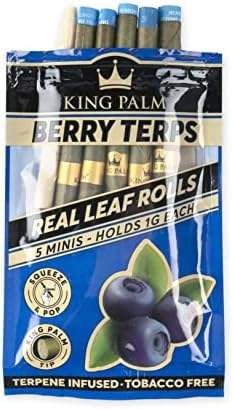 King Palm Mini Size Cones - Squeeze & Pop Pre Rolls - Natural Pre Rolls Palm Leafs - Organic Rolls - Flavored Pre Rolled Cones - Flavored Cones (Berry Terps)