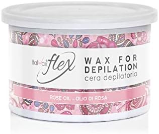 ItalWax Rose Oil Flex Liposoluble Transparent Wax Soft Strip Wax 14 oz.