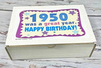 RETRO CANDY YUM ~ 1950 76th Birthday Gift Box Nostalgic Retro Candy Assortment from Childhood for 76 Year Old Man or Woman Born 1950 Jr