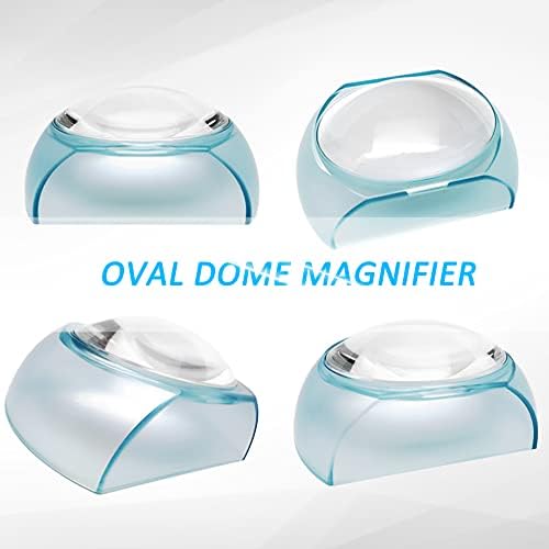 MAGDEPO 5X Desktop Dome Magnifier Paperweight 3 inch Magnifying Glass Optical Oval Acrylic Lens for Seniors with Low Vision or People Reading Books, Bible, Newspaper, Maps, Fine Print, Coins, Stamps