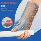 FEATOL Carpal Tunnel Wrist Brace Night Support, Thumb Spica Splint Left Hand for De Quervains Tenosynovitis, Tendonitis, Thumb Brace for Women Men, Beige, Medium/Large