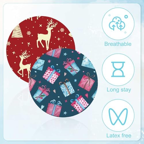 25pcs Sensor Covers, Christmas Theme Tape Waterproof Sensor Patches Stickers 5 Patterns Non-Woven Fabric Sensor Adhesive Patches for CGM Libre 2 or 3 Overpatch
