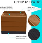 ANNKUT Furniture Risers 4 Inch, Heavy Duty Furniture Elevator in Heights of 1.5, 3 or 4 Inch， Rectangle Raising Blocks for Bed, Couch, Desk, Sofa, Tables,Support Up to 1,300 Lbs (4 Pack-Brown)