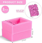 OBTANIM 2 Pcs Silicone Square Rose Flower Fondant Molds Handmade Chocolate Candy Moulds for DIY Craft Art Soap Candle Making Cake Decoration