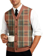 Men's Button Down Sweater Vest Lightweight Knitted V-Neck Sleeveless Cardigans Knitwear