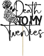 Death to My Twenties Cake Topper, Rip Twenties Decorations, Funeral Birthday Party Decor, Rip to My 20s, 30th Birthday Party Decorations, Black Glitter