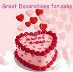 20 Pcs Heart Cake Toppers 3D Red Pink Heart Cupcake Toppers 2 Sizes Love Heart Cake Decoration for Valentine’s Day Cute Resin Heart Party Supplies for Wedding Birthday Mother’s Day