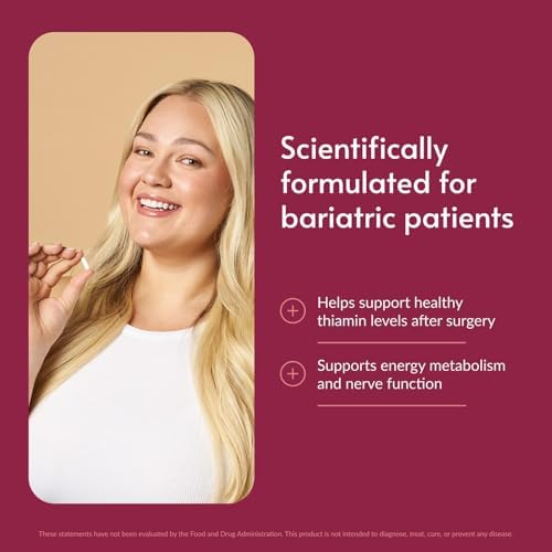 Bariatric Advantage Vitamin B1 Thiamin - 100 mg Thiamin Mononitrate - Easy Digest - Designed for Bariatric Patients - Supports Energy Production* - 90 Count