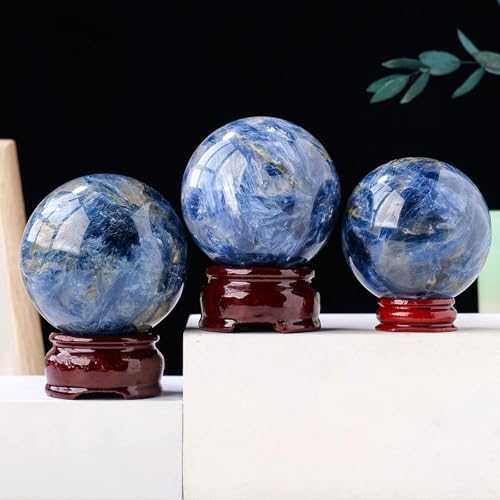 Blue Kyanite Crystal Sphere Stone Ball Polished Decoration Gemstone Home and Office,45-50mm