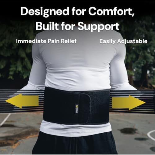 BraceUP Back Support Belt for Men and Women - Breathable Waist Lumbar Support Lower Back Brace for Sciatica, Herniated Disc, Scoliosis Lower Back Pain Relief, with Dual Adjustable Straps (XXL)
